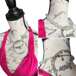 Vintage Translucent Midcentury Beaded Choker Necklace Lemonade Color